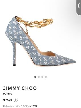 Jimmy Choo Denim Blue Patterned Heels